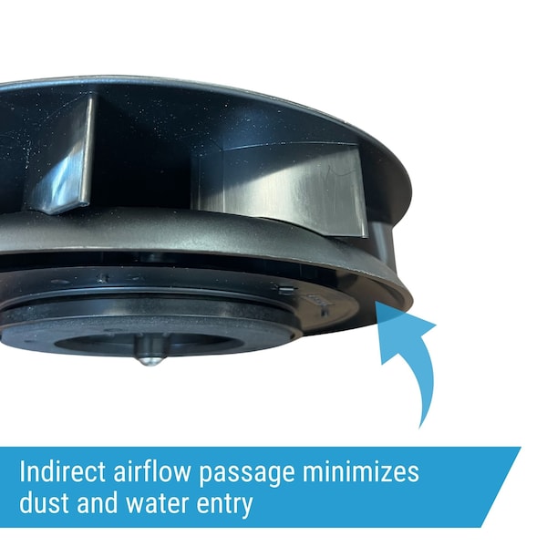 Ava-Matic Slim-Matic Wind-Powered Rotating Roof Vent for Vans, RVs, Trailers, Campers, Black, Round Shutter - AVA5120