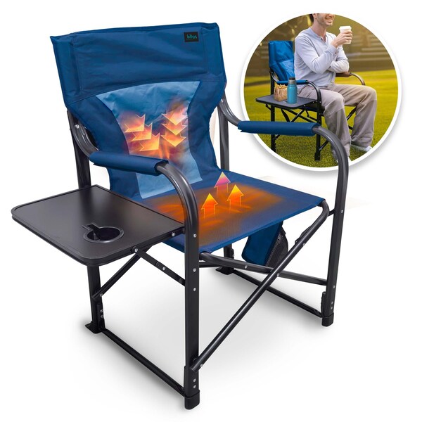 Snow Joe 24V Heated Directors Chair - Blue - BHC-24VH-BLU