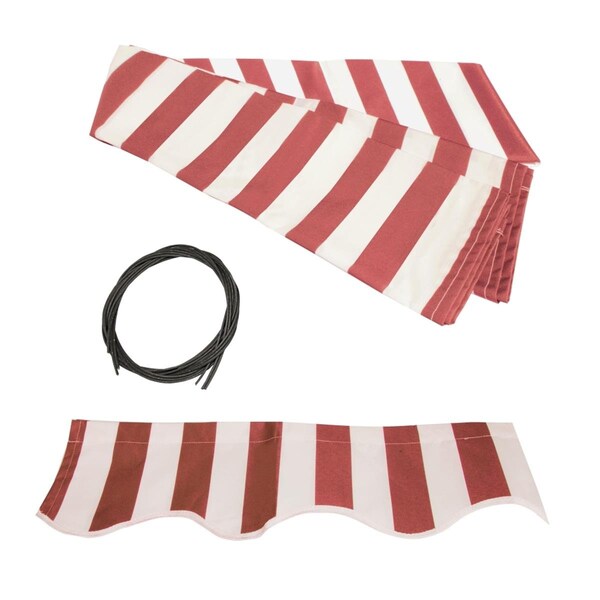 Tepee Supplies 8 x 6.5 in. Waterproof Fabric for Retractable Patio Awning, Red & White - TE1494018