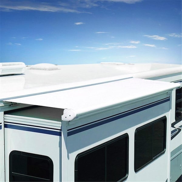 Carefree Of Colorado SOK III 89 in. Solid Black RV Slide-Out Awning with Wind Deflector - CCOUQ08562JV