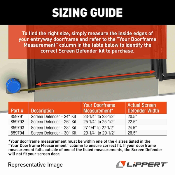 Lippert SCREEN DEFENDER KIT 28 IN - 859793