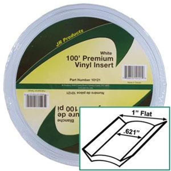Jr Products JR PRODUCTS 10121 Exterior Hardware RV 1 in. x 100 ft. Vinyl Insert White - J45-10121