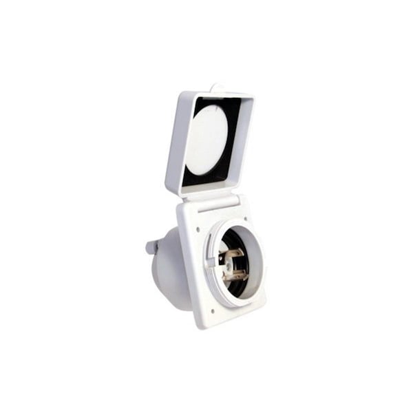 Valterra Products Mighty Cord A10-30INVP Power Inlet, White - VLPA10-30INVP