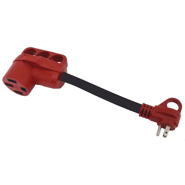 Valterra 15AM-50AF ADAPTER CORD, 12IN, RED, BULK - A10-1550