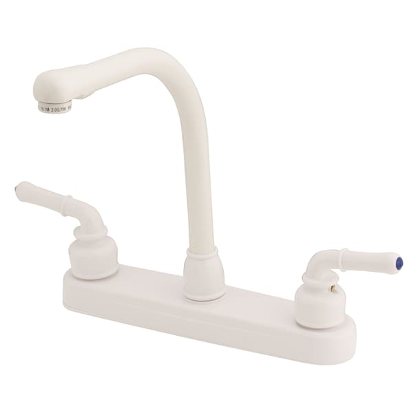 Empire Brass Empire Brass U-YWI800RSW RV Kitchen Faucet with Hi-Rise Spout and Teapot Handles - 8", White - U-YWI800RSW