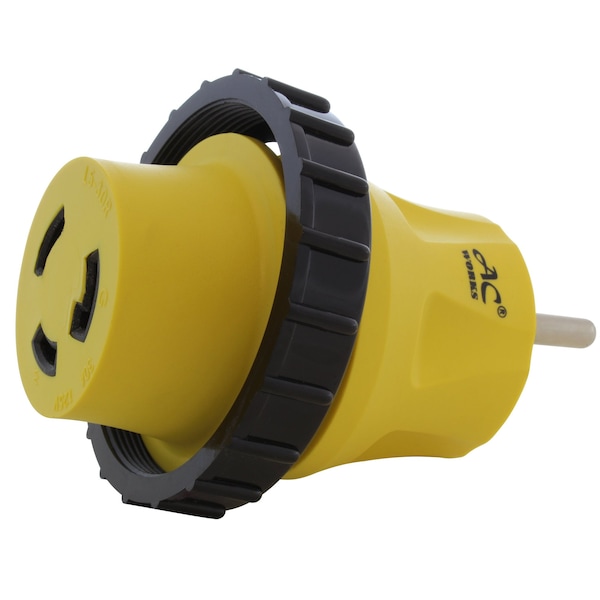 Ac Works RV 30A TT-30P Plug to L5-30R RV/Marine 30A Detachable Inlet Connection - RVTTM30