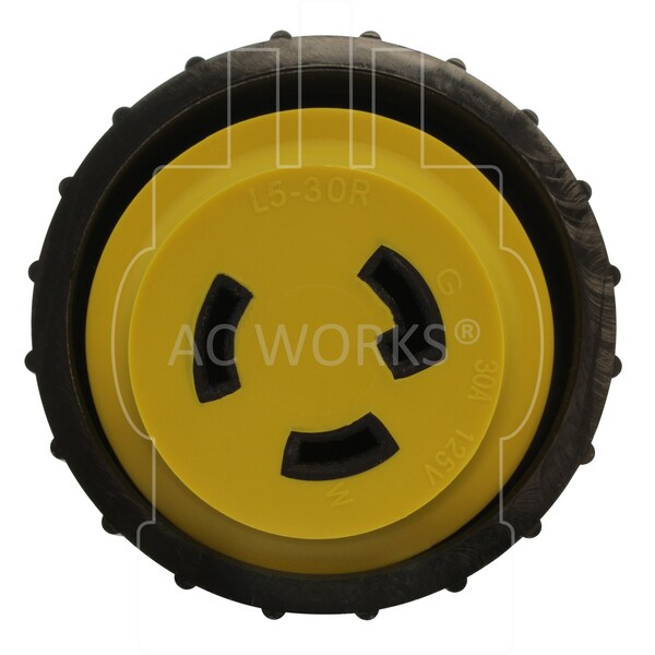 Ac Works RV 30A TT-30P Plug to L5-30R RV/Marine 30A Detachable Inlet Connection - RVTTM30