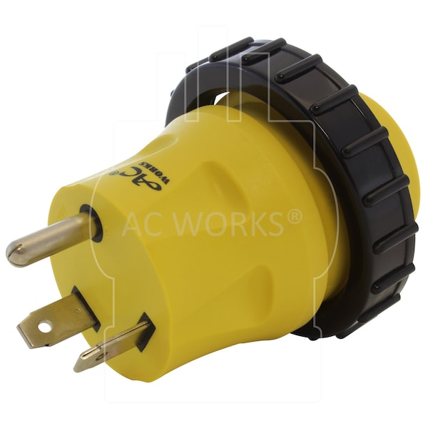 Ac Works RV 30A TT-30P Plug to L5-30R RV/Marine 30A Detachable Inlet Connection - RVTTM30
