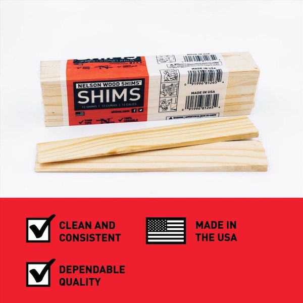 Nelson Shims Nelson 1.5 in. W X 8 in. L Wood Shim 12 pk - PSH8/12/36/65