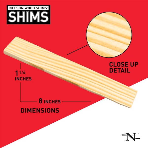 Nelson Shims Nelson 1.5 in. W X 8 in. L Wood Shim 12 pk - PSH8/12/36/65