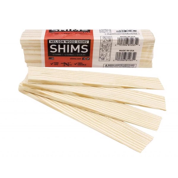 Nelson Shims Nelson 1.5 in. W X 8 in. L Wood Shim 12 pk - PSH8/12/36/65