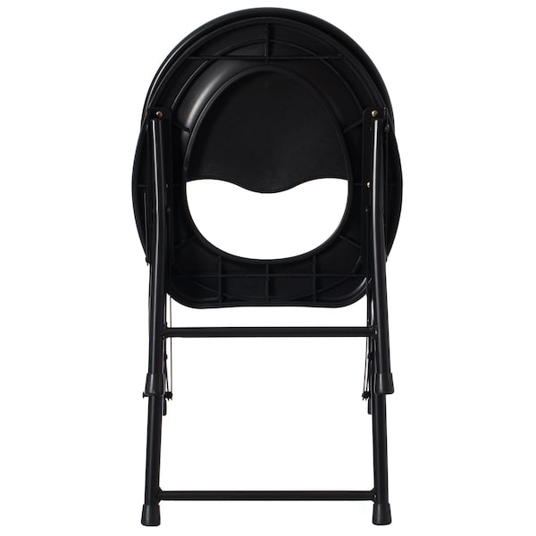 Playberg Black Folding Portable Toilet Seat for Camping and Hiking with Backrest - QI004418