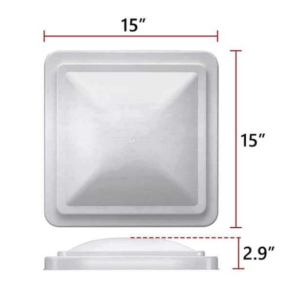 Superior Electric RV Trailer Roof Vent Lid / Cover Universal Replacement - White - RVA1550W
