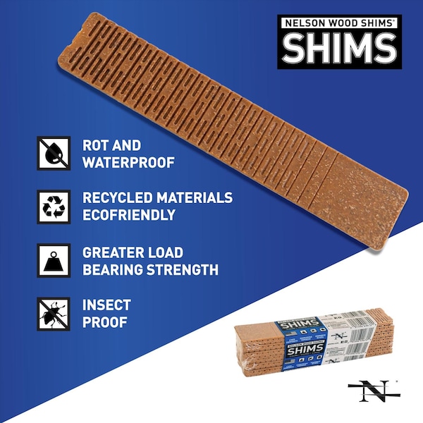 Nelson Shims Nelson 1.5 in. W X 8 in. L Composite Shim 12 pk - WC8/12/32/78LA