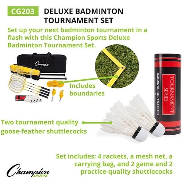 Champion Sports Deluxe Badminton Tournament Set In Case - CG203
