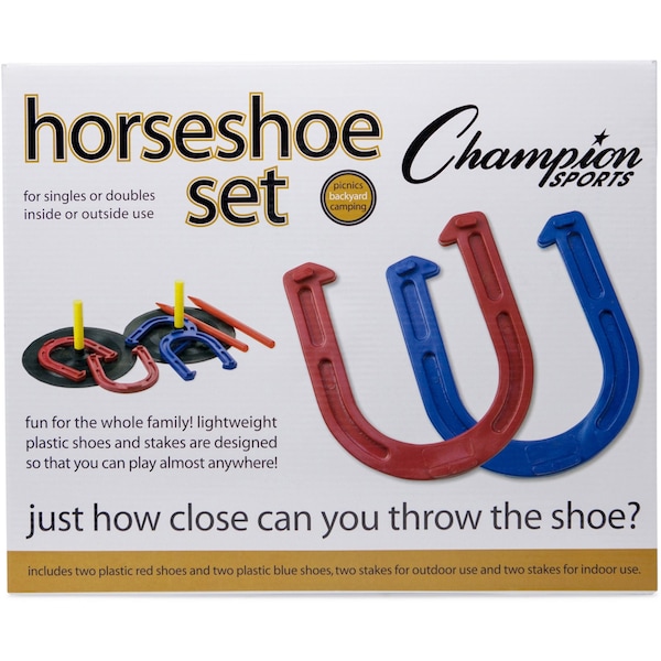 Champion Sports Sports Rubber Horseshoe Set, Indoor/Out - IHS1