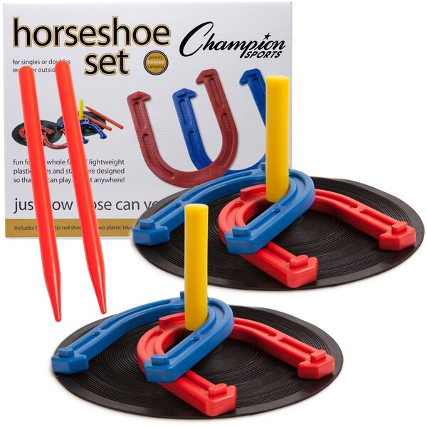 Champion Sports Sports Rubber Horseshoe Set, Indoor/Out - IHS1
