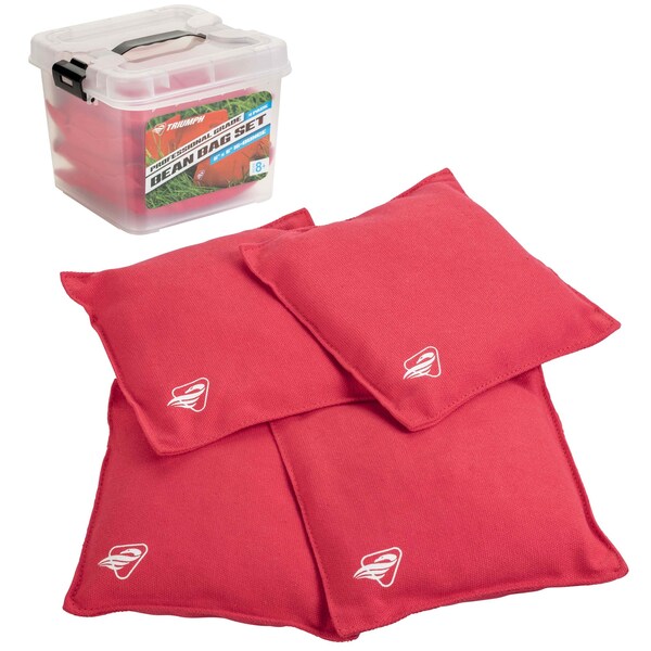 Triumph 16 oz. Canvas Duck Bean Bags with Tub, Red, 4PK - 12-0055RD-2W