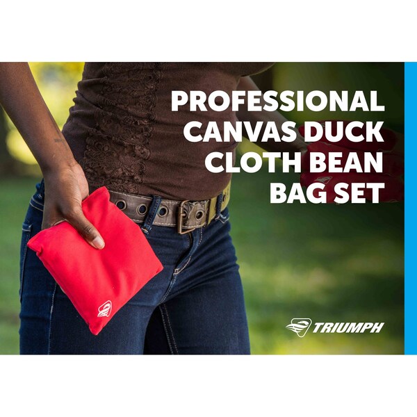 Triumph 16 oz. Canvas Duck Bean Bags with Tub, Red, 4PK - 12-0055RD-2W