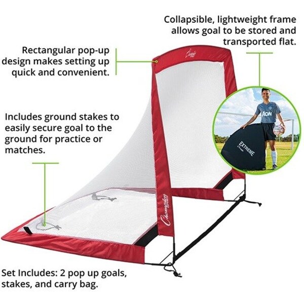 Champion Sports Rectangular Pop-Up Goal, 48Wx37Hx37"D - RG4837