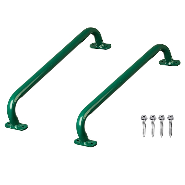 Playberg Green Metal Safety Grab Handles Set, Kids Outdoor Play House Hand Grip Bars - QI004567.GN