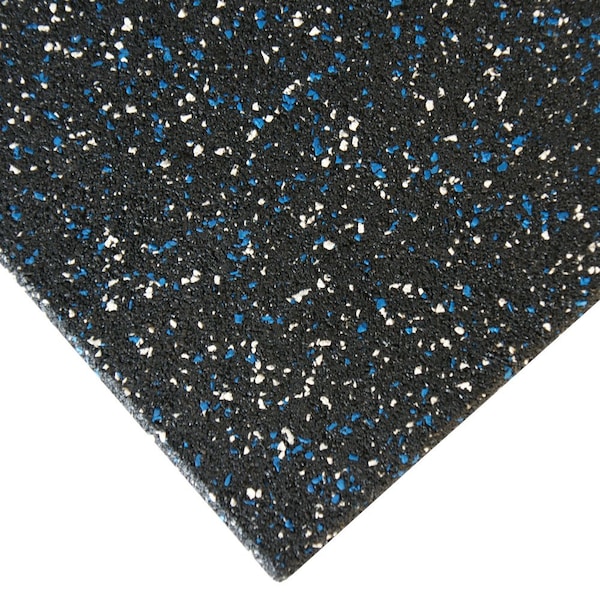 Rubber-Cal Eco-Safety Interlocking Playground Tiles - 3 x 19.5 x 19.5 In - 2 Pk 5.2 Sq Ft- Blue/White Speckled - 04-128-BW-2PK