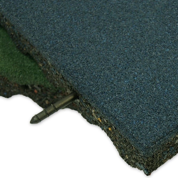 Rubber-Cal "Eco-Safety" Interlocking Playground Tiles - 2.5 x 19.5 x 19.5 inch - 2 Pk - 5.2 Square Feet - Black - 04-126-CO-2PK