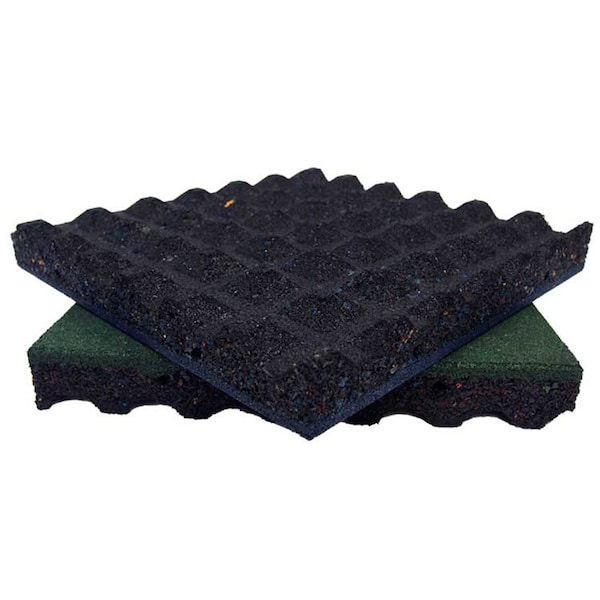 Rubber-Cal "Eco-Safety" Interlocking Playground Tiles - 2.5 x 19.5 x 19.5 inch - 2 Pk - 5.2 Square Feet - Black - 04-126-CO-2PK