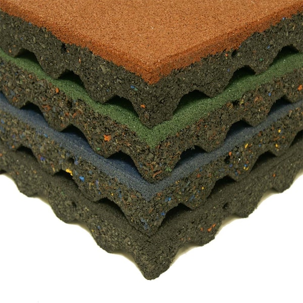 Rubber-Cal "Eco-Safety" Interlocking Playground Tiles - 2.5 x 19.5 x 19.5 inch - 2 Pk - 5.2 Square Feet - Black - 04-126-CO-2PK