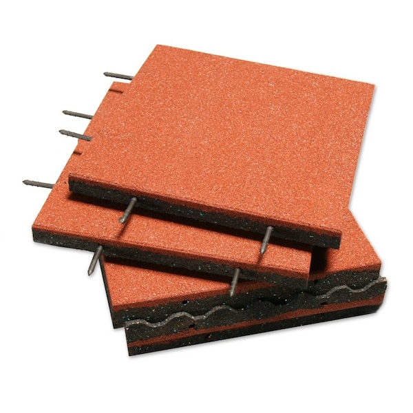 Rubber-Cal "Eco-Safety" Interlocking Playground Tiles - 2.5 x 19.5 x 19.5 inch - 2 Pk - 5.2 Square Feet - Black - 04-126-CO-2PK