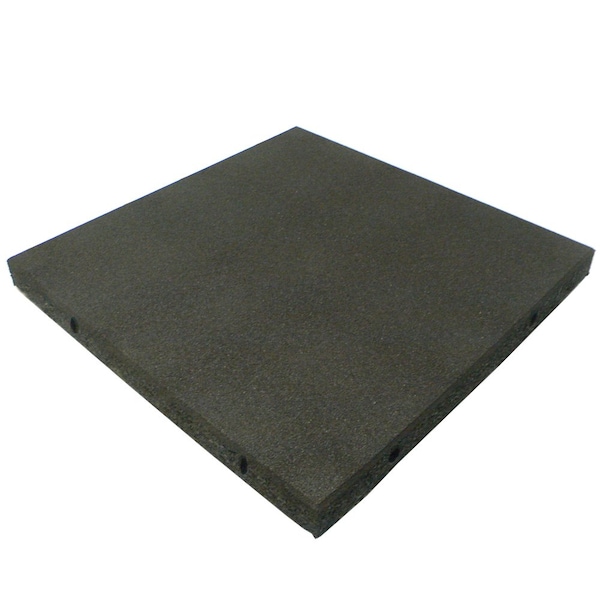Rubber-Cal "Eco-Safety" Interlocking Playground Tiles - 2.5 x 19.5 x 19.5 inch - 2 Pk - 5.2 Square Feet - Black - 04-126-CO-2PK