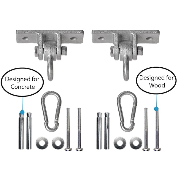 Playberg Heavy Duty Permanent Swing Hanger Brackets Set for Indoor and Outdoor Use - QI004117