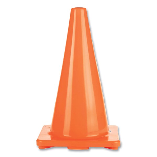 Champion Sports Hi-Visibility Vinyl Cones, 18" Tall, Fluorescent Orange, 10.63" x 10.63" Base - C18OR