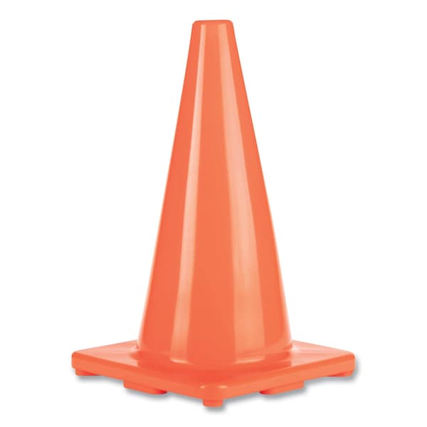 Champion Sports Hi-Visibility Vinyl Cones, 18" Tall, Fluorescent Orange, 10.63" x 10.63" Base - C18OR