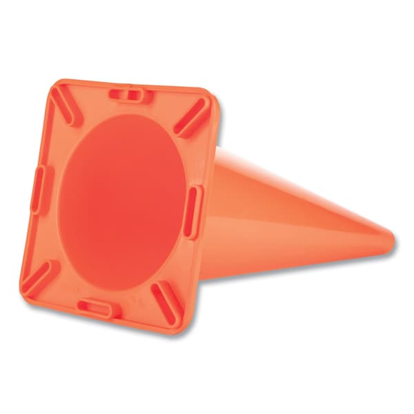 Champion Sports Hi-Visibility Vinyl Cones, 18" Tall, Fluorescent Orange, 10.63" x 10.63" Base - C18OR