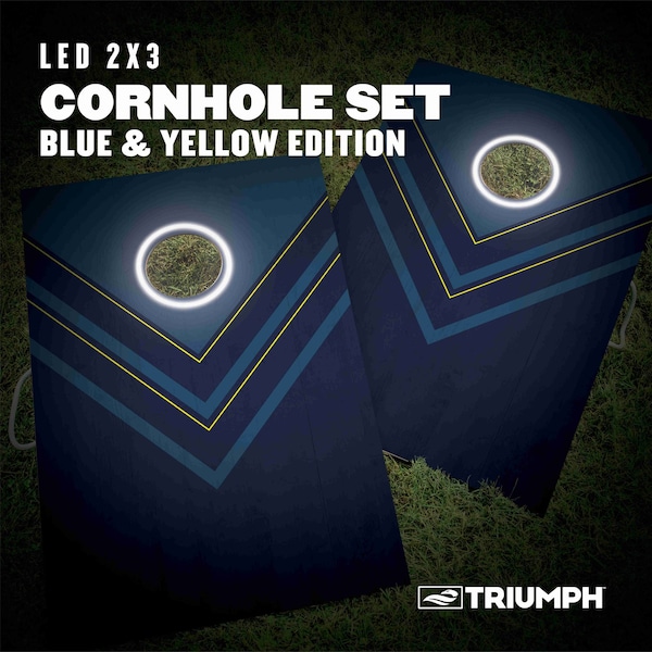 Triumph LED Blue and Yellow 2x3 Cornhole Set - 35-7350-3