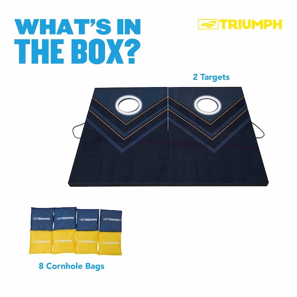 Triumph LED Blue and Yellow 2x3 Cornhole Set - 35-7350-3