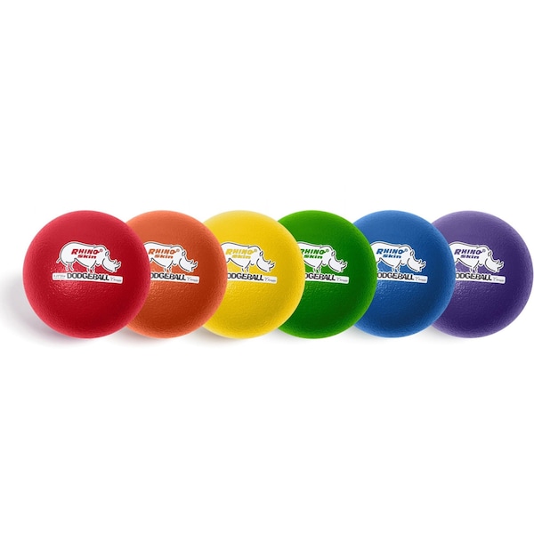 Champion Sports Rhino Skin LwBon DodgeBall, 8", Muti, PK6 - RXD8SET