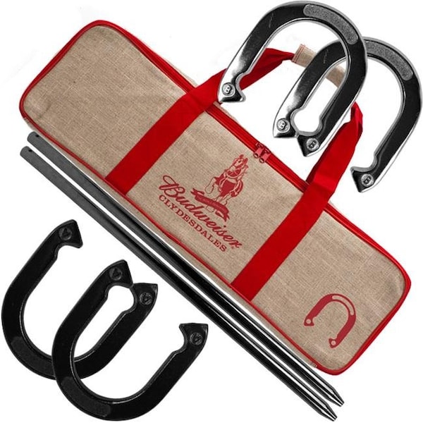 Trademark Global Trademark Global AB7300-BUD Budweiser Horseshoe Set with Carry Case - AB7300-BUD