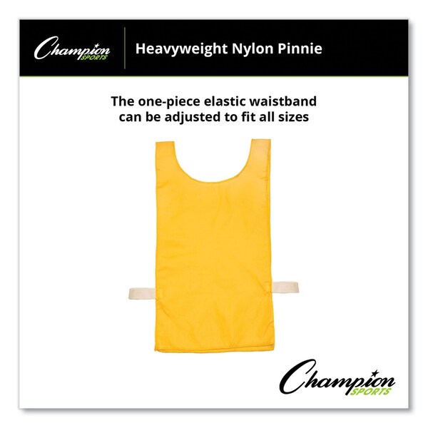 Champion Sports Heavyweight Pinnies, Nylon, One Size, Gold, PK12 - NP1GD