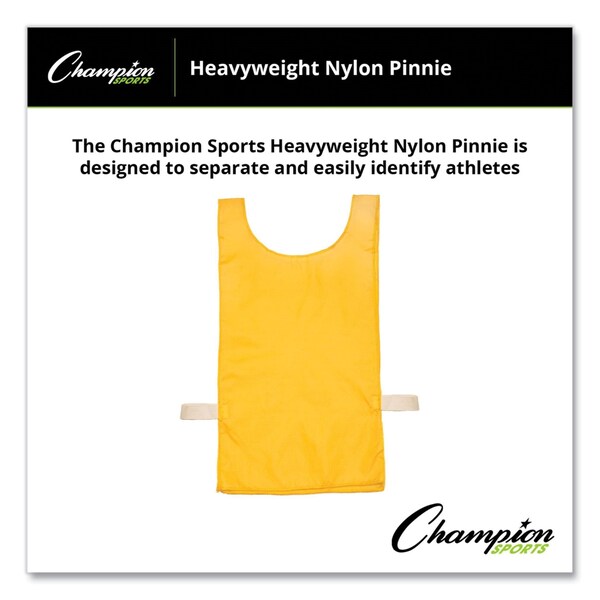 Champion Sports Heavyweight Pinnies, Nylon, One Size, Gold, PK12 - NP1GD