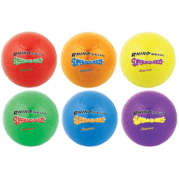 Champion Sports Rhino Skin Spr Squeeze Soccor Ball, PK6 - SQSBSET