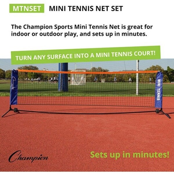 Champion Sports Mini Tennis Net, 10ft Wx3ft H, w/Case - MTNSET