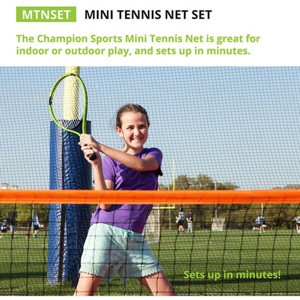 Champion Sports Mini Tennis Net, 10ft Wx3ft H, w/Case - MTNSET