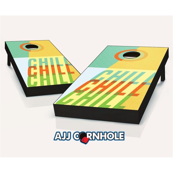 Mkf Collection By Mia K. Farrow Chill Theme Cornhole Set with Bags - 8 x 24 x 48 in. - 107-CHILL