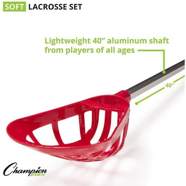 Champion Sports Soft Lacrosse Set, 12 Sticks, 6 Balls, PK18 - LAXSR