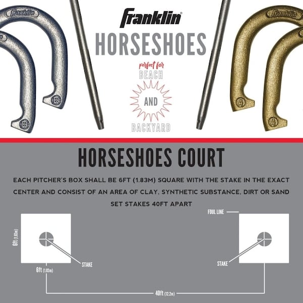 Franklin Sports Horseshoes Set, Cast Iron - 50020
