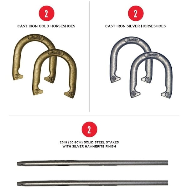 Franklin Sports Horseshoes Set, Cast Iron - 50020