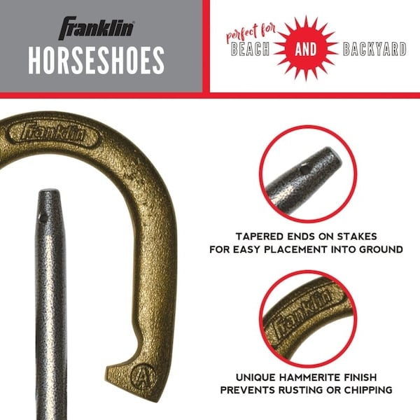 Franklin Sports Horseshoes Set, Cast Iron - 50020