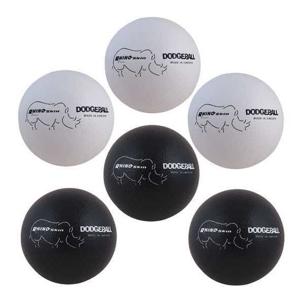 Champion Sports Rhino Skin Dodge Ball Set, 8", Blk/Wht, PK6 - RXD8BWSET